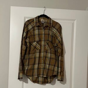 The North Face Women's Plaid Button Down Shirt in Brown and Blue